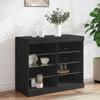 Aparador moderno negro con luces LED 81x37x67 cm
