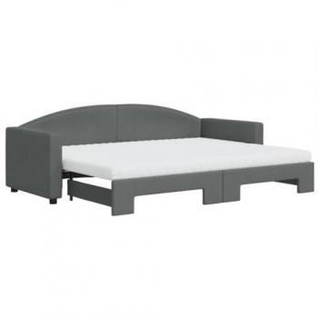 Sofá cama nido con colchón tela gris oscuro 80x200 cm