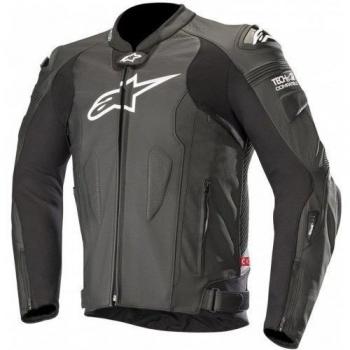 Alpinestars Chaqueta moto Missile Cuero Negro Compatible Tech-Air, Negro, 52