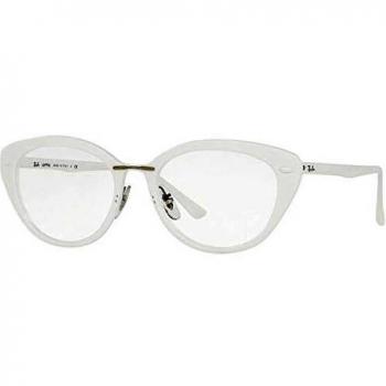 Ray-Ban Women's RX7088 5618 White Plastic Cat Eye Glasses