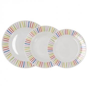 Vajilla California Quid 18 Piezas - 6 Servicios Porcelana Multicolor Apta Microondas