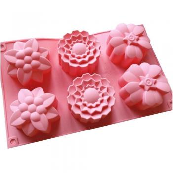 6 moldes de flores de silicona para magdalenas, jabón hecho a mano, galletas, chocolate, hielo, pasteles, de Allforhome