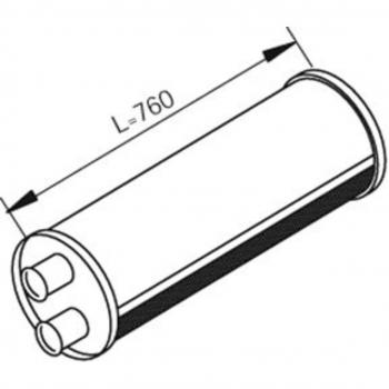 Silenciador intermedio central DINEX 80447, diseñado para vehículos, fabricado en acero inoxidable con alta resistencia a la corrosión, fácil instalación, compatible con diversas marcas y modelos de automóviles, reduce el ruido del escape y mejora e