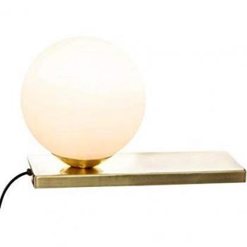 Lámpara de Sobremesa Boule Dris - Iluminación Suave y Diseño Elegante en Metal Dorado y Vidrio, Altura 17 cm