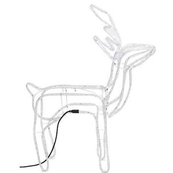 Figura de Reno de Navidad 3 unidades blanco frío 76x42x87 cm