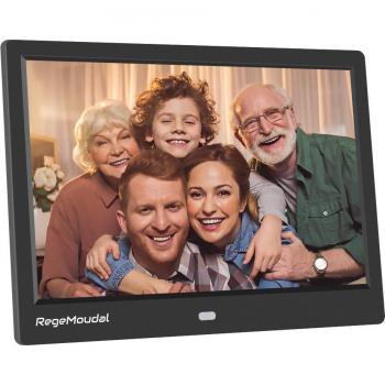 Marco de Fotos Digital, RegeMoudal Marco Digital para Fotos y Vídeos 10 Pulgadas Pantalla IPS Marcos Digitales con Control Remoto USB/SD/SDHC Soporte Reproductor Vídeo MP3/MP4 Reloj Calendario