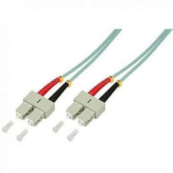 Cable de fibra óptica LogiLink SC-Duplex OM3 0,5m Turquesa