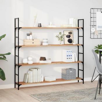 Estante flotante de madera maciza de acacia sin tratar 140x20x2 cm Marrón, Estantería para Oficina, Estudio y Dormitorio, Mueble de Almacenamiento