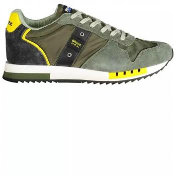 Blauer Green Polyester Sneaker - EU44/US11, Multicolor, Male, Size: 11 US Shoes, Lace-Up Sports Sneaker with Logo