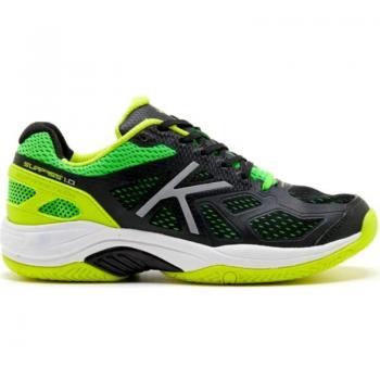 Kelme - Zapatillas de tenis y pádel unisex Surpass Kelme, deportivas de hombre y niño, modelo Surpass, colores lima y marino con detalles en negro