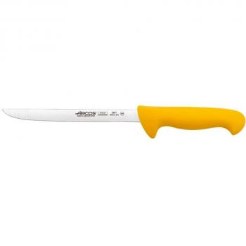 Arcos Serie 2900, Cuchillo Fileteador Flexible, Hoja de Acero Inoxidable Nitrum de 200 mm, Mango inyectado en Polipropileno Color Amarillo