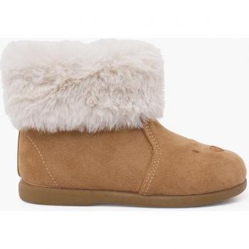 Botas de bebé niña con cuello de pelo y cremallera Pisamonas
