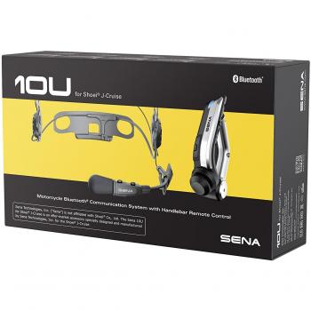 Sena 10U Motorcycle Bluetooth Communication System with Handlebar Remote for Shoei J-Cruise