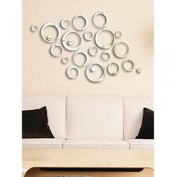 Ambiance-sticker Reflective Mirror Design Rings Vinilo de Espejo, Adhesivo, Multicolor, Talla única