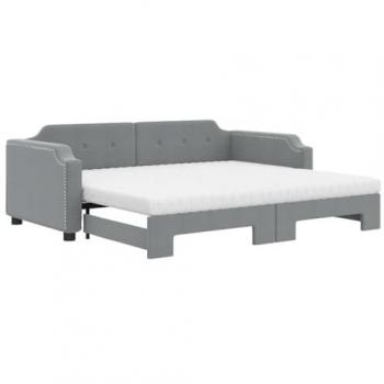 Sofá cama nido con colchón tela gris claro 90x200 cm