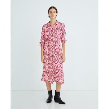Vila Vestido Geométrico Midi para Mujer
