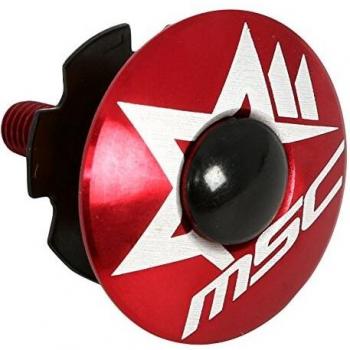MSC Bikes ARRED - Tapón de dirección de Ciclismo, Color Rojo anodizado