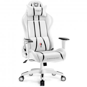 Silla Gaming Diablo X-One 2.0 King Size, Ergonométrica, Soporte Lumbar, Inclinación, Blanco-Negro