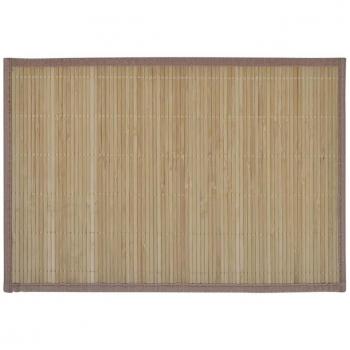 Bamboo Place Mats 30 x 45 cm, Brown - Set of 6