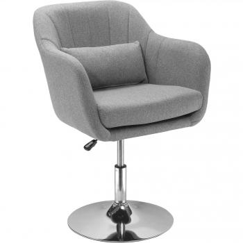 HOMCOM Silla de Oficina Giratoria con Altura Ajustable Respaldo Envolvente Reposabrazos Cojín y Ruedas 60x60x79-91 cm Gris