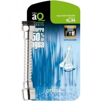 ORFESA ES-193.2.00 AIREADOR FLEXIBLE LATON CROMO H22 Y M24 AHORRO 9 L/MIN, Cromado