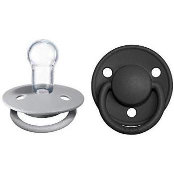 Chupete De Lux BIBS Cloud/Black 0-36 meses, 2 unidades, Silicona libre de BPA, Tetina redonda