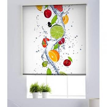 Estor Enrollable Translúcido Estampado para Cocina - Fácil Instalación Pared o Techo - 130 x 255 cm - Modelo C-1229