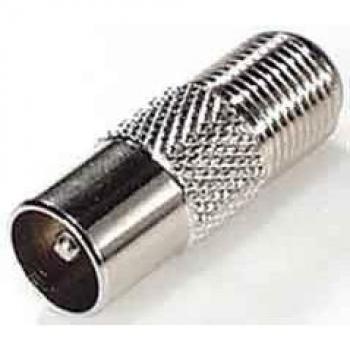 Adaptador Coaxial F8 Macho/Femenino Nickel (2 Piezas)