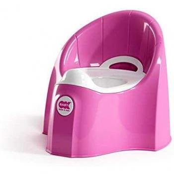 Orinal OKBABY Pasha - Fabricado con materiales no tóxicos - Diseño ergonómico y aerodinámico - Recipiente interior extraíble con asa - Orinal esencial para el aprendizaje de los niños pequeños -Fucsia
