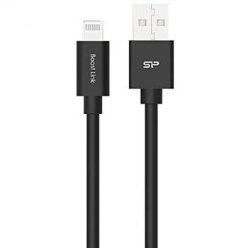 Cable USB Tipo A a Lightning Silicon Power LK15 MFi 1m PVC Negro