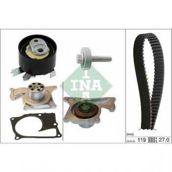 Bomba de Agua + Kit de Distribución INA 530 0843 30 para Dacia Duster II, Sandero 2, Lodgy y Renault Megane 4, Kangoo II/Grand Kangoo, Express