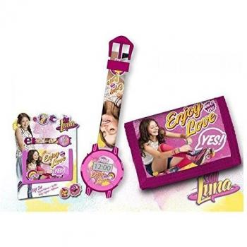 Kids Soy Luna Set Reloj y Billetera, Color Rosa