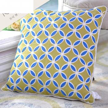 moda almohada estampada geométrica/sofá cojín riñonera/Estilo pastoral algodón almohadilla del coche-B 45x45cm
