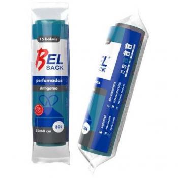Bolsas de basura azules con autocierre perfumadas 55x60 cm. 30 litros. 15 uds.