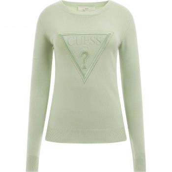 Guess Eloise Women's Round-Neck Long Sleeve Knitwear in Hazy Green, Size XL