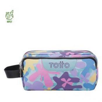 Estuche Escolar Triple Totto con Compartimentos Espaciosos - Flores Hawaianas