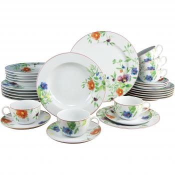 Creatable 19792 Landscape Servicio de mesa 30 piezas porcelana 41.2 x 28.2 x 27,9 cm), multicolor