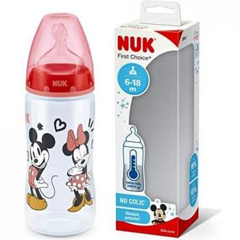 Biberón NUK First Choice+ Disney Minnie Mouse con Control de Temperatura 300 ml