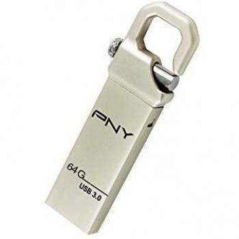 PNY FDU64GBHOOK30-EF - Memoria USB de 64 GB, Gris Oscuro