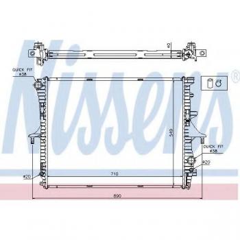 Radiador de refrigeración del motor NISSENS 65275A