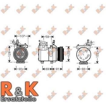 Compresor de Aire Acondicionado PRASCO HYAK161 para Hyundai Tucson, Matrix y Coupe II R134a