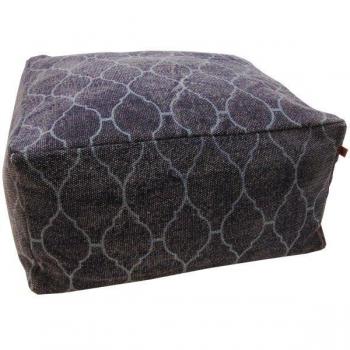 Overseas Puff East 60 x60 x 30 cm Tela Lavada y Poliester de Color Azul Vaquero