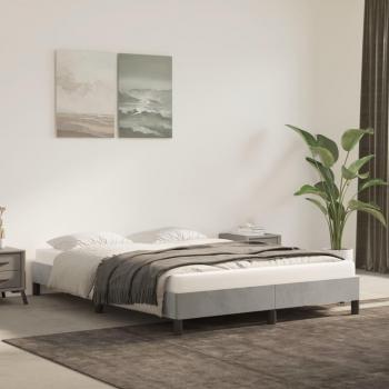 Cama solar sin colchón de terciopelo gris claro 140x200 cm con estructura de cama de terciopelo gris claro 140x200 cm Vidaxl