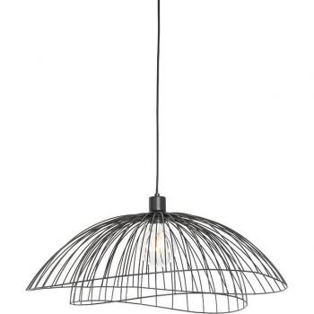 Lámpara colgante diseño negro 60cm - PUA, Acero, Redonda, Adecuado para LED, Max. 1 x 40 Watt