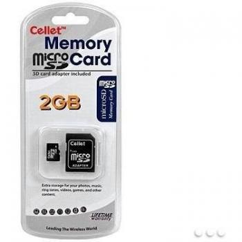 Cellet MicroSD de 2 GB para Motorola CLIQ XT Smartphone memoria flash personalizada, transmisión de alta velocidad, plug and play, con adaptador SD de tamaño completo