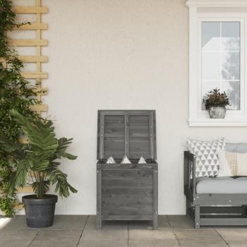 vidaXL Garden Storage Box Anthracite 50x49x56.5 cm Solid Wood Fir
