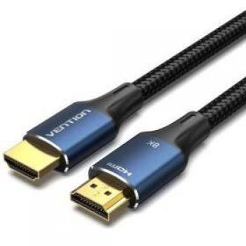 Cable HDMI 2.0 4K Vention VAA-B02-L200 de Alta Calidad con Conectores HDMI Macho a Macho de 2 Metros en Color Negro