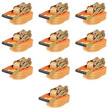 Correas de sujeción de trinquete 10 uds 2 T 8mx50mm naranja