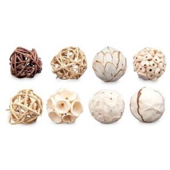 Set de Bolas Decorativas Blanco Marrón 12 Unidades - Originalidad para Tu Hogar