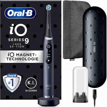 Oral-B iO Series 9 Luxe Edition Cepillo de Dientes Eléctrico con 7 Modos de Limpieza Dental, Tecnología Magnética y Análisis 3D, Pantalla a Color, Estuche de Transporte y Bolsa